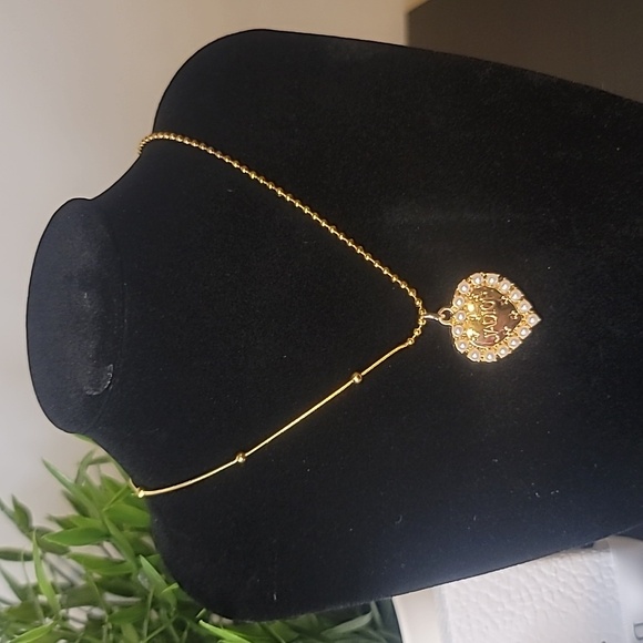 DIOR/JADIOR CHARM WITH UNBRANDED STAINLESS STEEL NECKLACE (UPCYLCED) - Picture 1 of 4